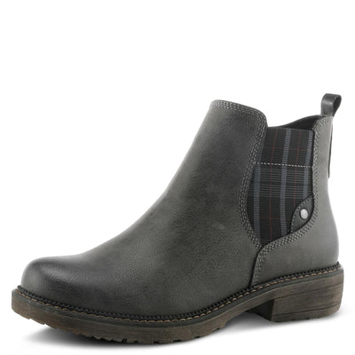 Spring Step Women's Nonia Chelsea-Bootie with Plaid Elastic Stretch - Shock-Absorbing Grey EU 42/10.5-11