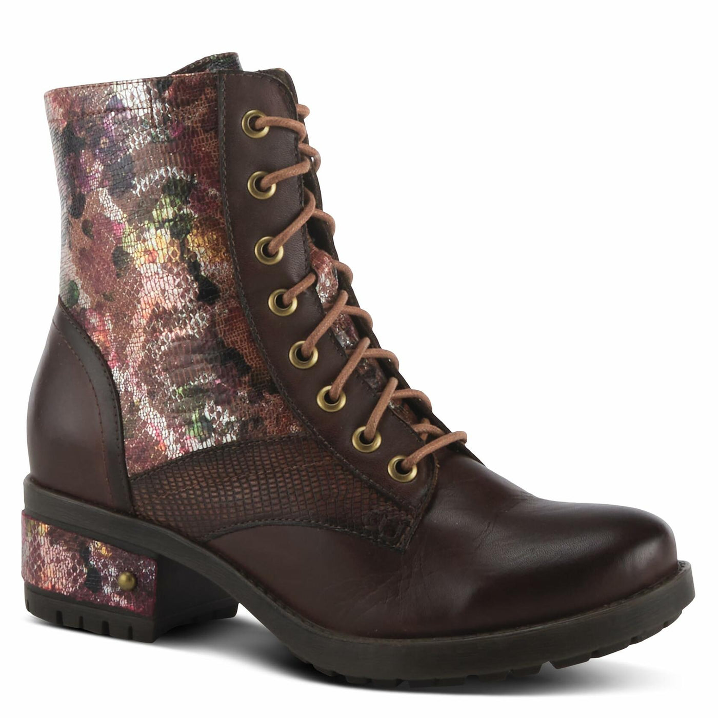 Spring Step L'Artiste Women's Marty-Met Leather Bootie Brown Multi EU 41 / US 9.5-10