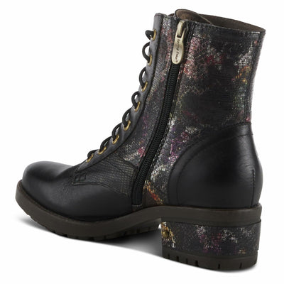 L'Artiste by Spring Step Marty Met Hand Painted Metallic Floral Ankle Boots for Women | Shoes for Women with Arch Support and Flexible Sole Black Multi EU 39 / US 8.5