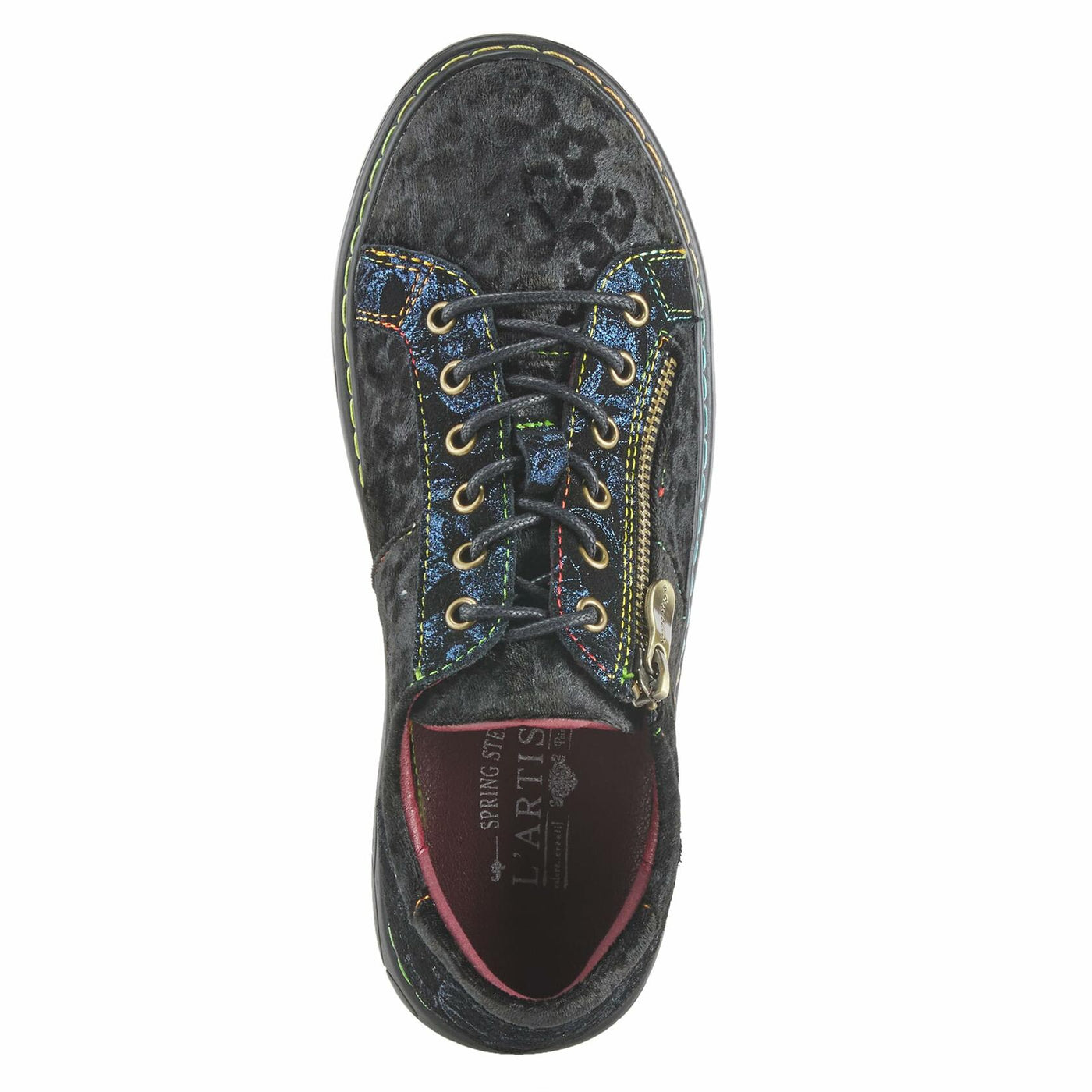 Spring Step L'Artiste Danli-Cheeta Snakers for Women - Animal Print Girls Sneaker - Ladies Fashion Snakers with Zipper and Adjustable Laces - Navy Multi EU 39 / US 8.5