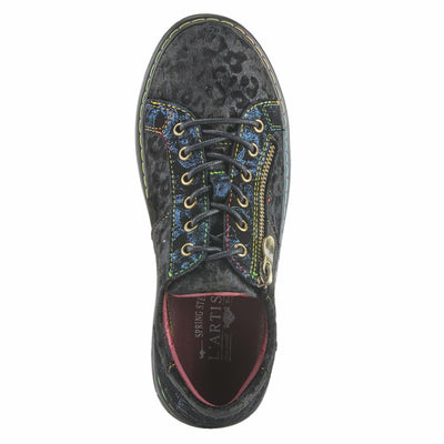 Spring Step L'Artiste Danli-Cheeta Snakers for Women - Animal Print Girls Sneaker - Ladies Fashion Snakers with Zipper and Adjustable Laces - Navy Multi EU 39 / US 8.5
