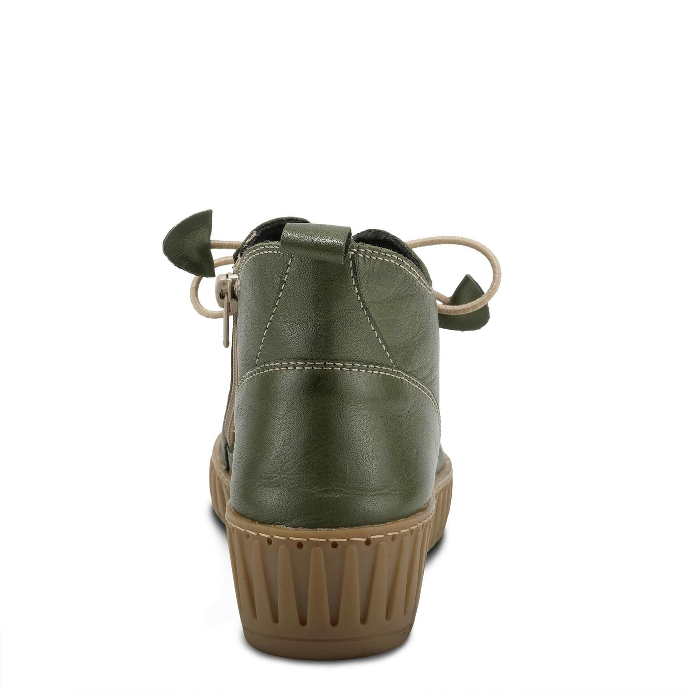 Spring Step Nespea Booties for Women - Waterproof Leather Women's Shoes with Zipper Closure - Western Ankle Boots for Women with Low Heel - Olive Green EU 36 / US 5.5-6