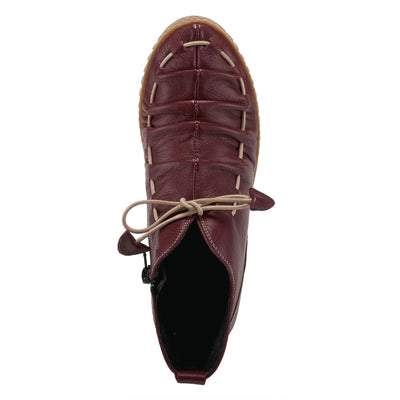 Spring Step Nespea Booties for Women - Waterproof Leather Women's Shoes with Zipper Closure - Western Ankle Boots for Women with Low Heel - Bordeaux EU 36 / US 5.5-6