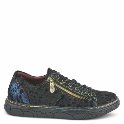 Spring Step L'Artiste Danli-Cheeta Snakers for Women - Animal Print Girls Sneaker - Ladies Fashion Snakers with Zipper and Adjustable Laces - Navy Multi EU 39 / US 8.5