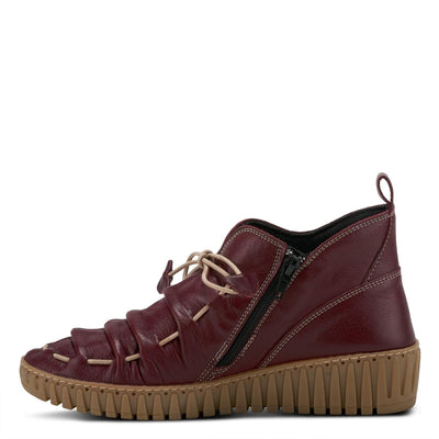 Spring Step Nespea Booties for Women - Waterproof Leather Women's Shoes with Zipper Closure - Western Ankle Boots for Women with Low Heel - Bordeaux EU 36 / US 5.5-6