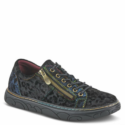 Spring Step L'Artiste Danli-Cheeta Snakers for Women - Animal Print Girls Sneaker - Ladies Fashion Snakers with Zipper and Adjustable Laces - Navy Multi EU 39 / US 8.5
