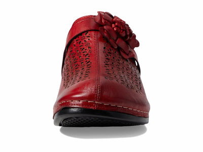 Spring Step Women's Lilybean Leather Clog Red EU 40 / US 9