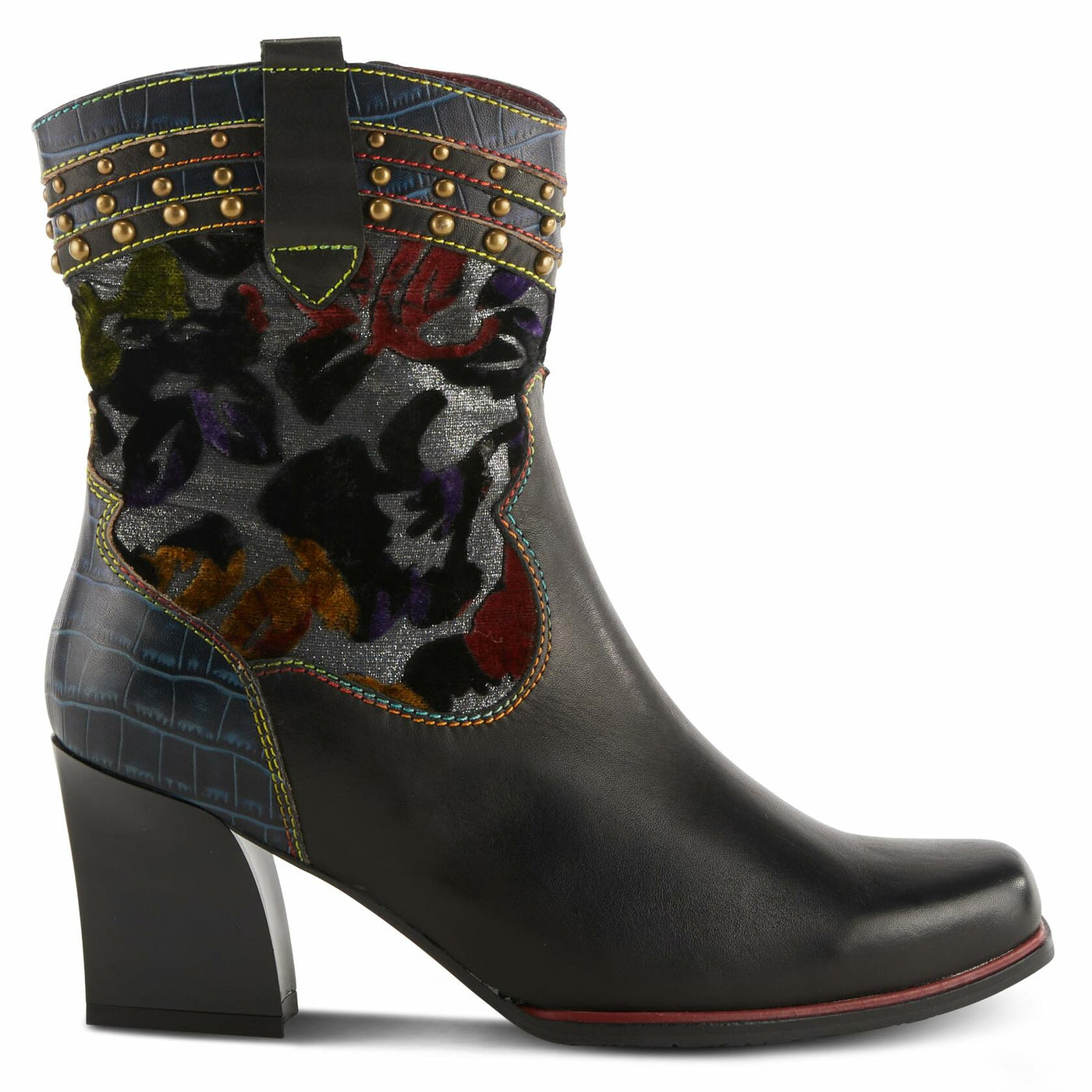 Spring Step L'Artiste Women's Happytime Leather Bootie Black Multi EU 38 / US 7.5-8