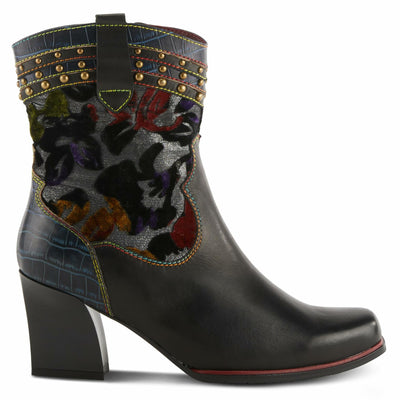 Spring Step L'Artiste Women's Happytime Leather Bootie Black Multi EU 38 / US 7.5-8