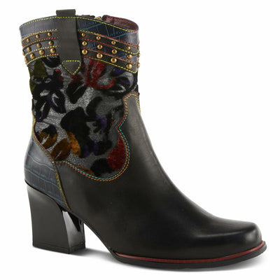 Spring Step L'Artiste Women's Happytime Leather Bootie Black Multi EU 38 / US 7.5-8