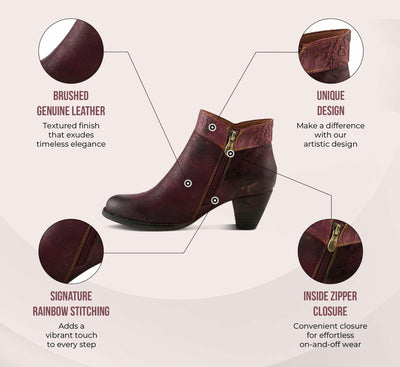 Spring Step L'Artiste Bestlove Ankle Boots for Women Low Heel | Casual Women's Boots Women with Metallic Brush Strokes and Cushion Footbed Black Multi EU 37 / US 6.5-7