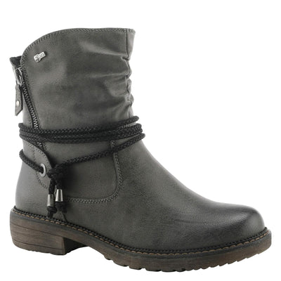 Spring Step Relife Kathie Mid-Calf Boots for Women - Waterproof Ladies Boots With Zipper Closure - Western Low Heel Ankle Boots for Women - Grey EU 38 / US 7.5-8