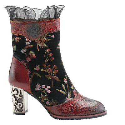 Spring Steps L`Artiste Gaga Mid-Calf Boots for Women - Ladies Boot with Side Zipper Closure - Comfortable Western Women's boots - Red Multi EU 35 / US 5