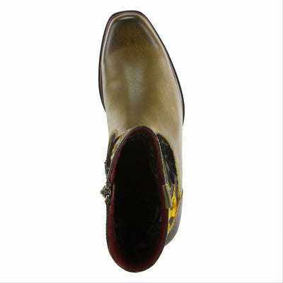 Spring Step L'Artiste Women's Happytime Leather Bootie Olive Multi EU 40 / US 9