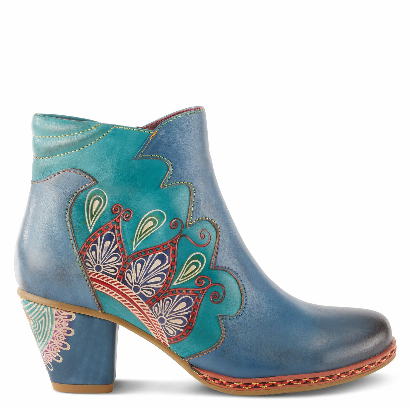Spring Step L`Artiste Women's Zamihi Leather Bootie Blue EU 43 / US 11.5-12