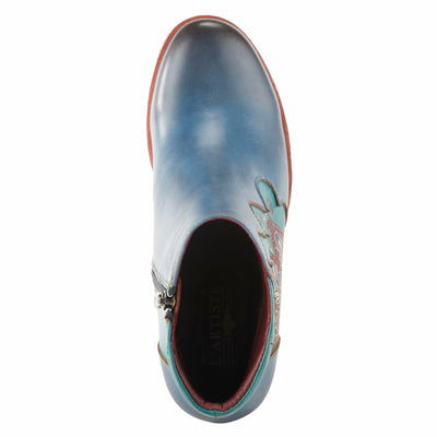 Spring Step L`Artiste Women's Zamihi Leather Bootie Blue EU 43 / US 11.5-12