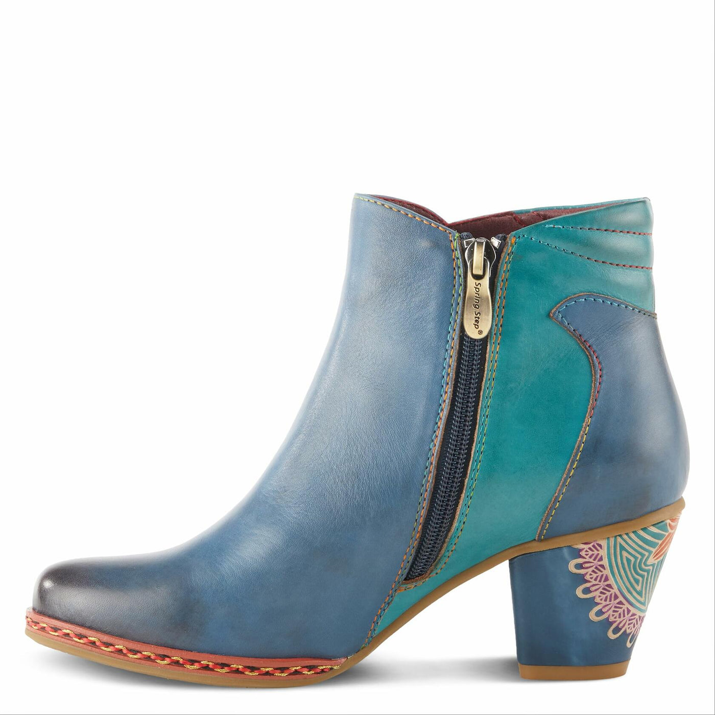 Spring Step L`Artiste Women's Zamihi Leather Bootie Blue EU 41 / US 9.5-10