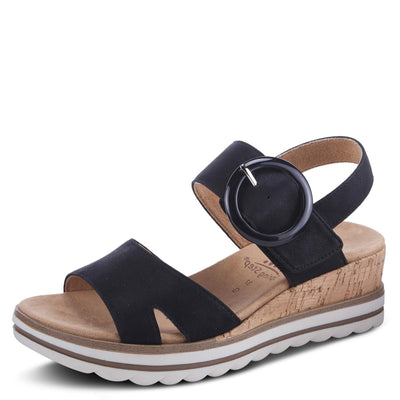 Spring Step Women's Loriya Slingback Wedge Sandal Black EU 40 / US 9