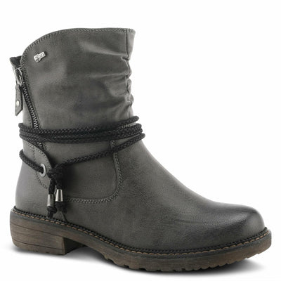 Spring Step Relife Kathie Mid-Calf Boots for Women - Waterproof Ladies Boots With Zipper Closure - Western Low Heel Ankle Boots for Women - Grey EU 40 / US 9
