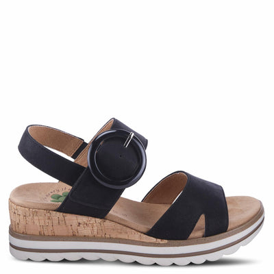 Spring Step Women's Loriya Slingback Wedge Sandal Black EU 40 / US 9
