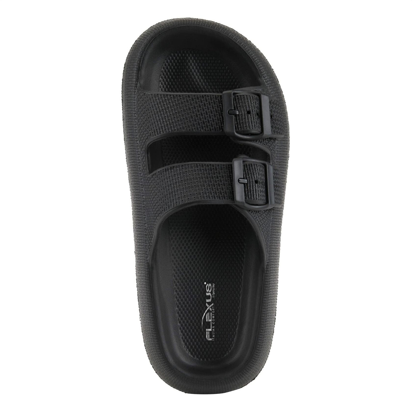 Flexus Women's Bubbles Waterproof Slide Sandals with Adjustable Buckle Straps - Cushioned Footbed, Lightweight EVA Sole, Padded Insole, Slip-On Comfort