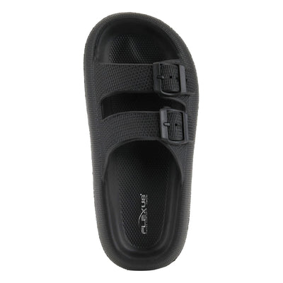 Flexus Women's Bubbles Waterproof Slide Sandals with Adjustable Buckle Straps - Cushioned Footbed, Lightweight EVA Sole, Padded Insole, Slip-On Comfort