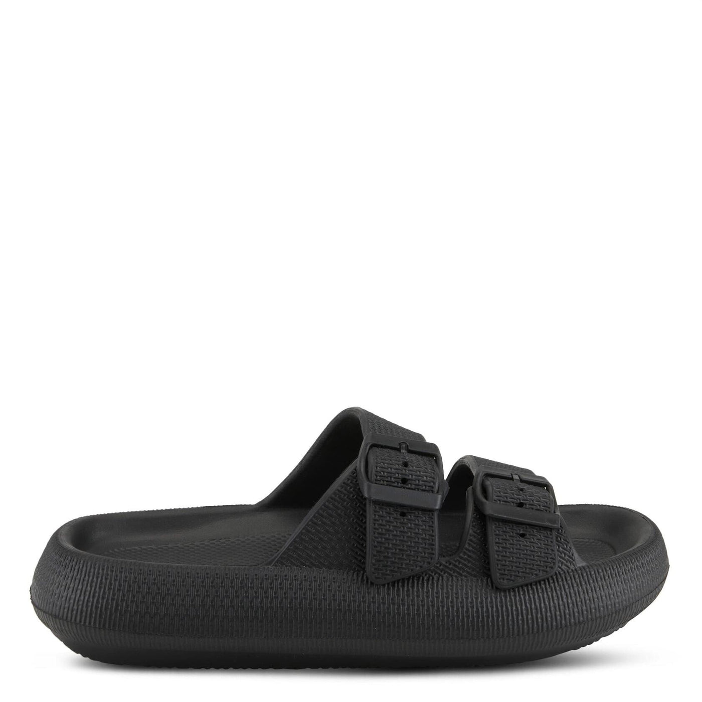 Flexus Women's Bubbles Waterproof Slide Sandals with Adjustable Buckle Straps - Cushioned Footbed, Lightweight EVA Sole, Padded Insole, Slip-On Comfort