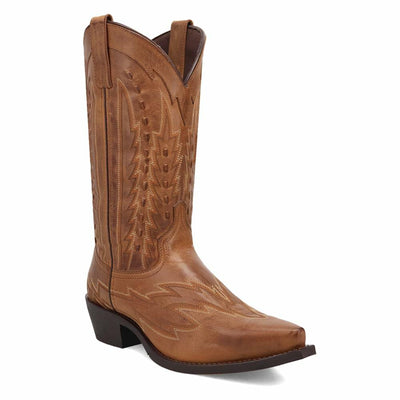 Laredo Men's Silverdale Embroidered Snip Toe Pull on Western Boot