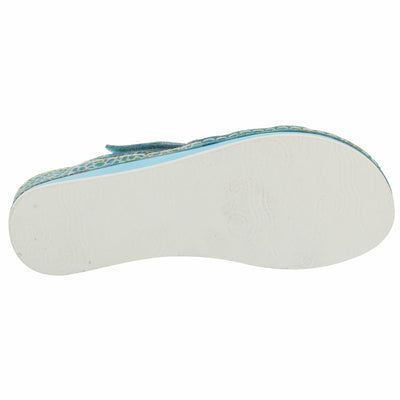 Spring Step L'Artiste Women's Caiman Slide Sandal Aqua EU 39 / US 8.5