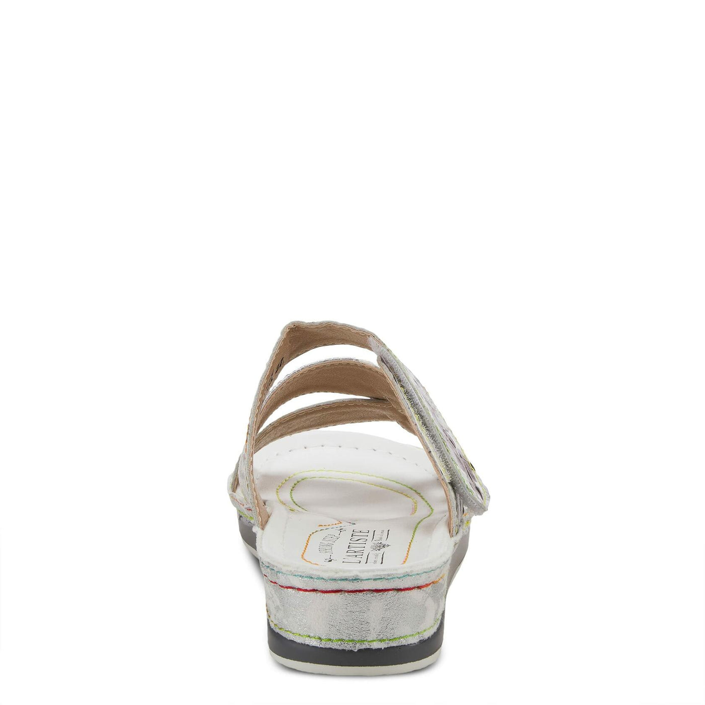 Spring Step L'Artiste Women's Caiman Slide Sandal Silver Multi EU 35 / US 5