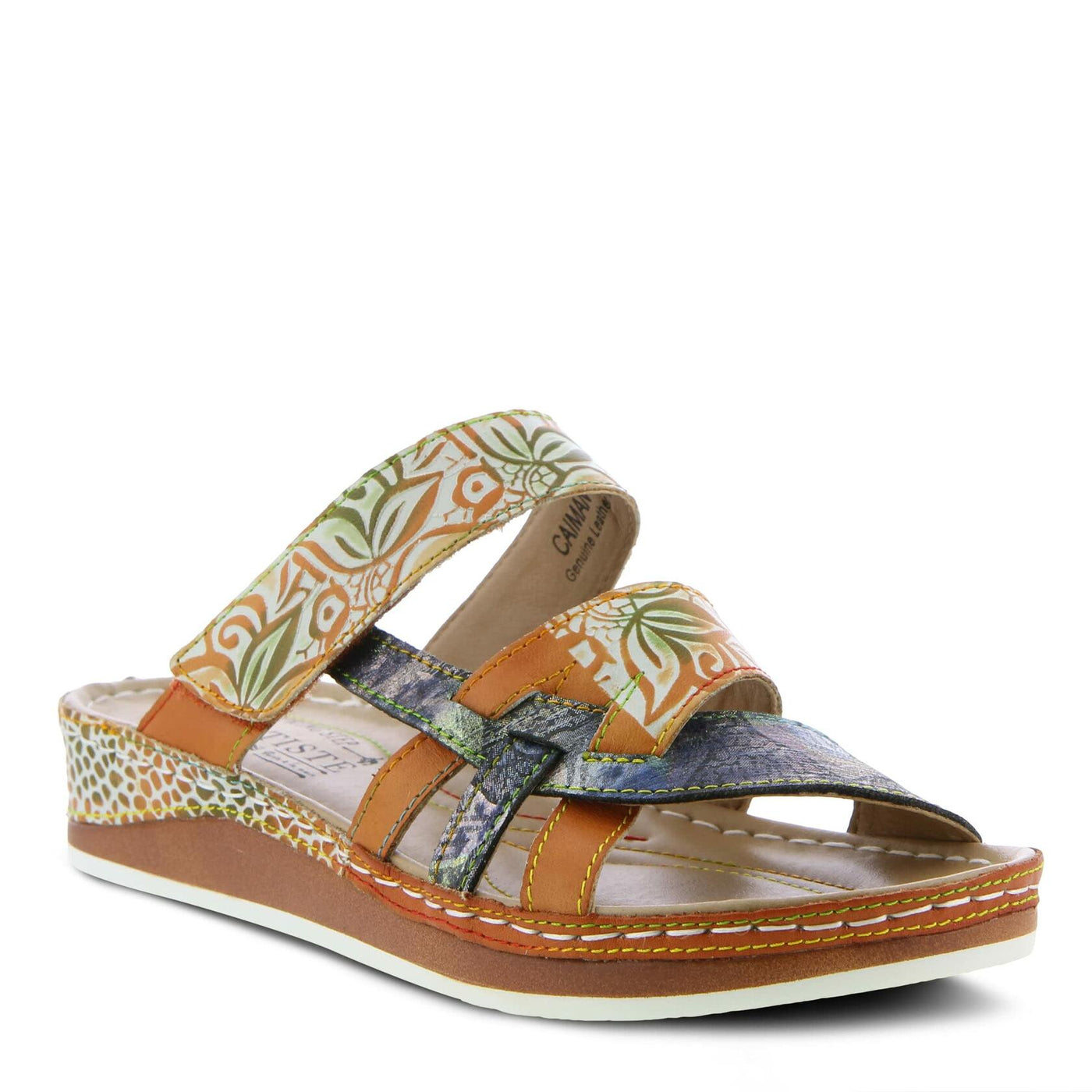 Spring Step L'Artiste Women's Caiman Slide Sandal Camel Multi EU 42 / US 10.5-11