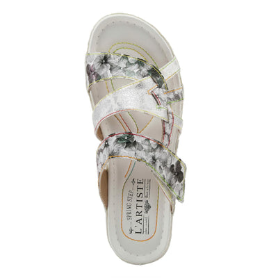 Spring Step L'Artiste Women's Caiman Slide Sandal Silver Multi EU 35 / US 5