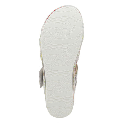 Spring Step L'Artiste Women's Caiman Slide Sandal Silver Multi EU 35 / US 5