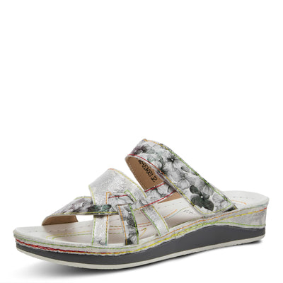 Spring Step L'Artiste Women's Caiman Slide Sandal Silver Multi EU 37 / US 6.5-7