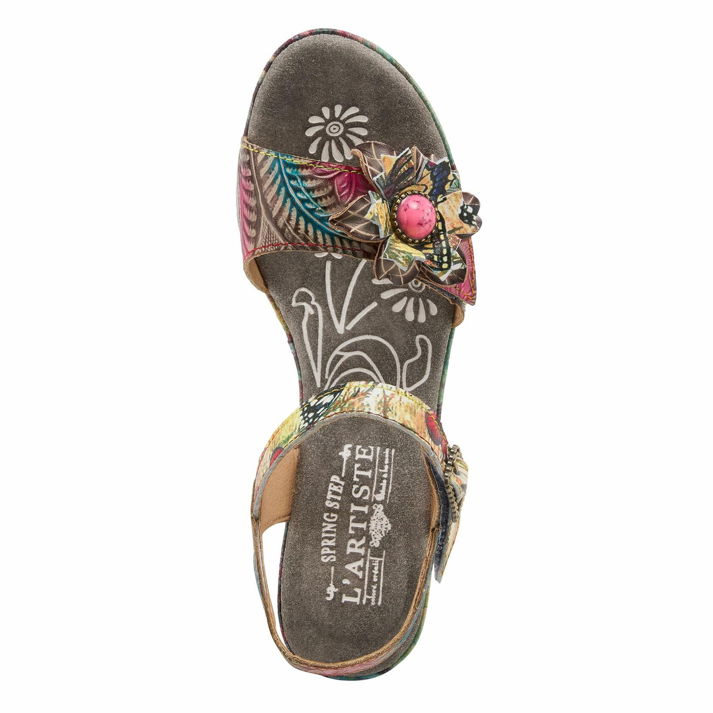 Spring Step L'Artiste Women's Leilanie Quarter Strap Sandal Grey Multi EU 38 / US 7.5-8