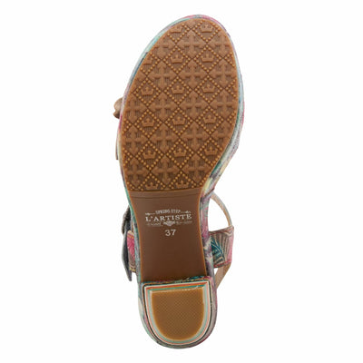 Spring Step L'Artiste Women's Leilanie Quarter Strap Sandal Grey Multi EU 38 / US 7.5-8