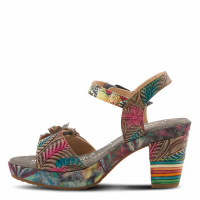 Spring Step L'Artiste Women's Leilanie Quarter Strap Sandal Grey Multi EU 38 / US 7.5-8
