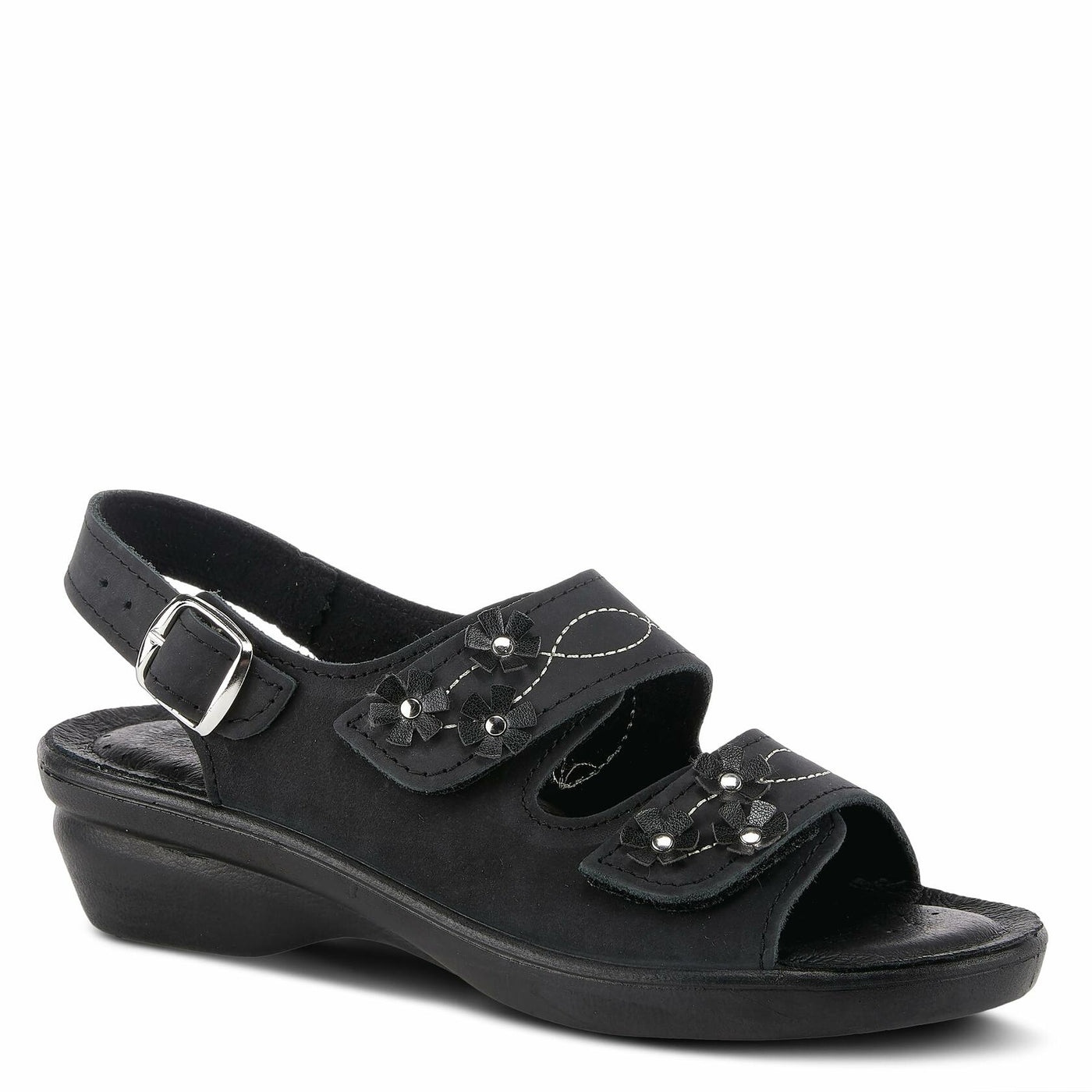 Flexus by Spring Step Ceri Flat Sandal, Black, 39 Medium EU (US 8.5 US)