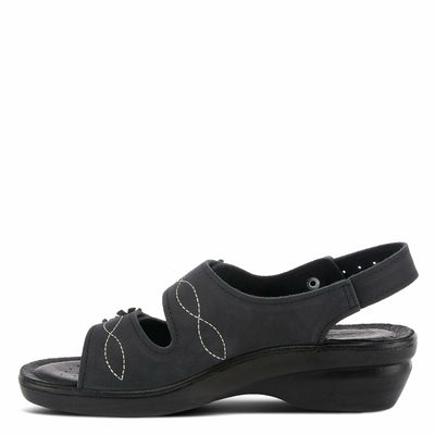 Flexus by Spring Step Ceri Flat Sandal, Black, 39 Medium EU (US 8.5 US)