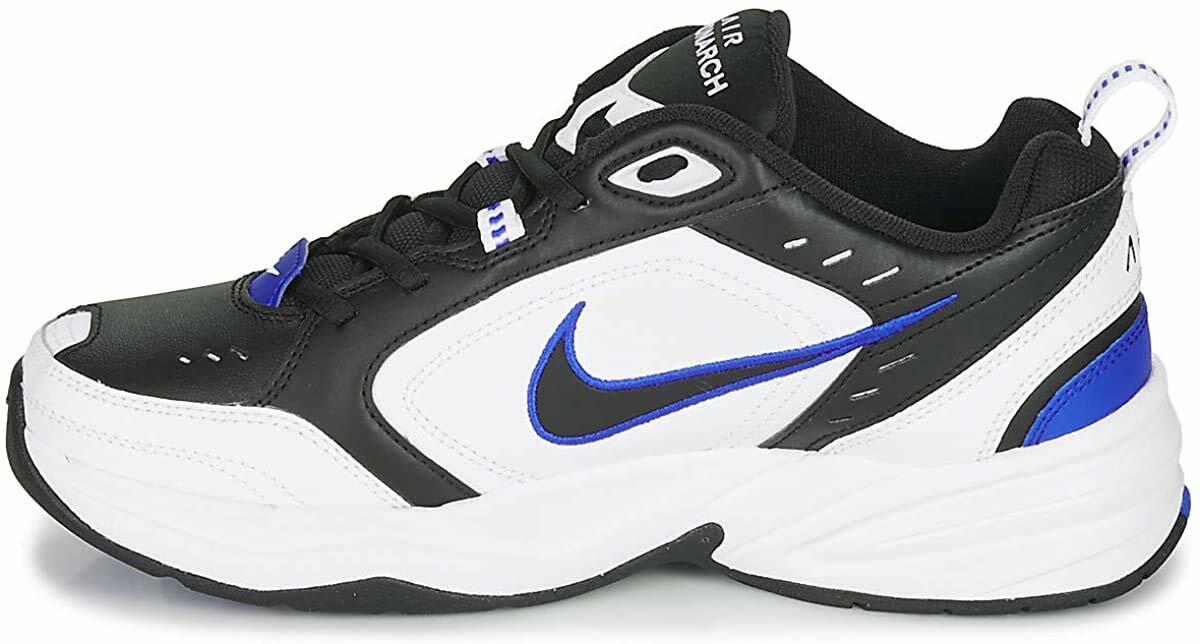 Nike Men's Air Monarch IV Cross Trainer, Black/Black-White-Racer Blue, 11.5 Regular US