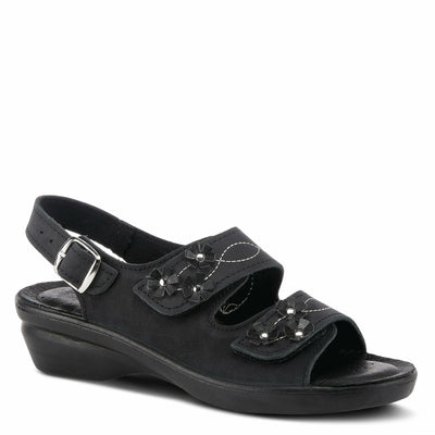 Flexus by Spring Step Ceri Flat Sandal, Black, 39 Medium EU (US 8.5 US)