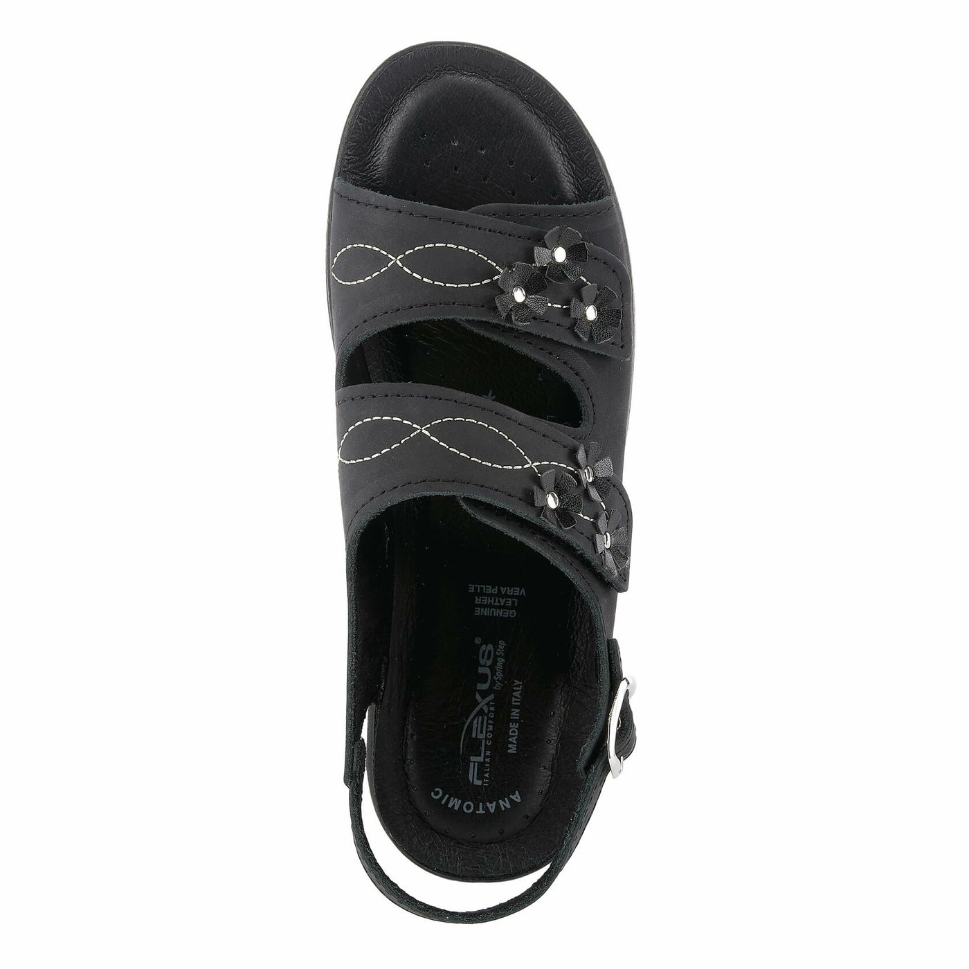 Flexus by Spring Step Ceri Flat Sandal, Black, 39 Medium EU (US 8.5 US)