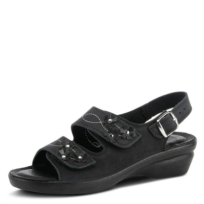 Flexus by Spring Step Ceri Flat Sandal, Black, 39 Medium EU (US 8.5 US)