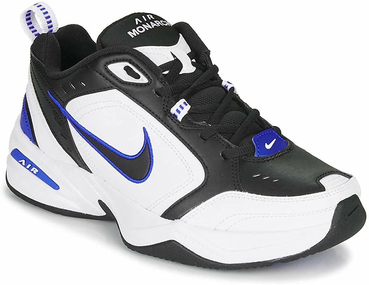 Nike Men's Air Monarch IV Cross Trainer, Black/Black-White-Racer Blue, 11.5 Regular US