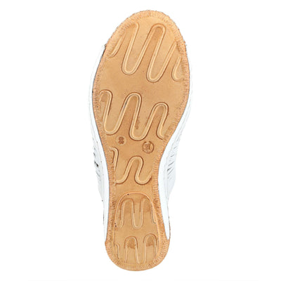 Spring Step Cunacena Women's Leather Slip On Wedge Sandal | Low Heel Sandals for Women with Die Cut Lattice, Stretch Upper, Breathable Lining White EU 36 / US 5.5-6