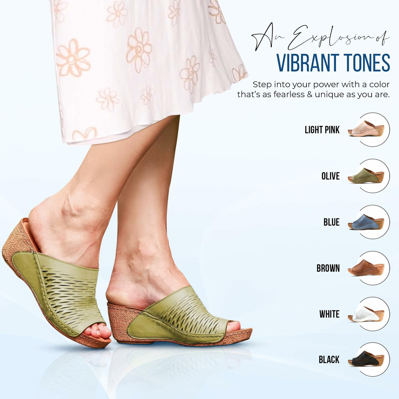 Spring Step Cunacena Women's Leather Slip On Wedge Sandal | Low Heel Sandals for Women with Die Cut Lattice, Stretch Upper, Breathable Lining Brown Sandal