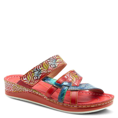Spring Step L'Artiste Women's Caiman Slide Sandal Red Multi EU 37 / US 6.5-7