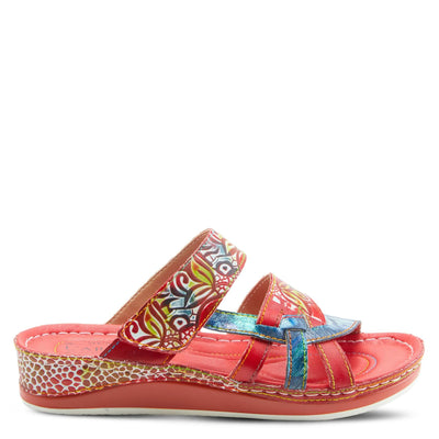 Spring Step L'Artiste Women's Caiman Slide Sandal Red Multi EU 37 / US 6.5-7
