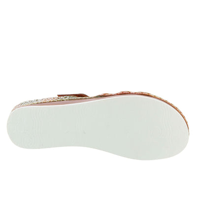 Spring Step L`Artiste Women's Caiman Slide Sandal Camel Multi EU 38 / US 7.5-8