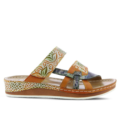 Spring Step L`Artiste Women's Caiman Slide Sandal Camel Multi EU 38 / US 7.5-8
